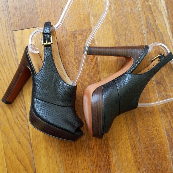 Coach Shoes - Coach Brina Black Leather Heels 5.5 B